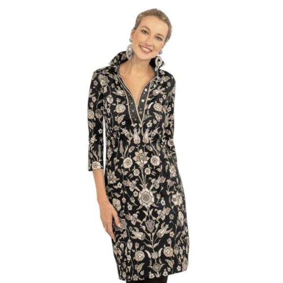 NWT Gretchen Scott everywhere dress midnight garden Sz XS - Picture 1 of 7